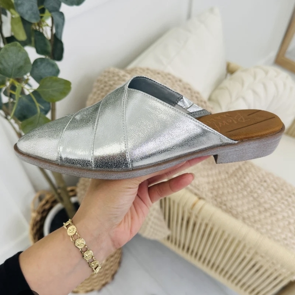 Metallic Silver Pointed-Toe Mule by - Picture 2 of 6